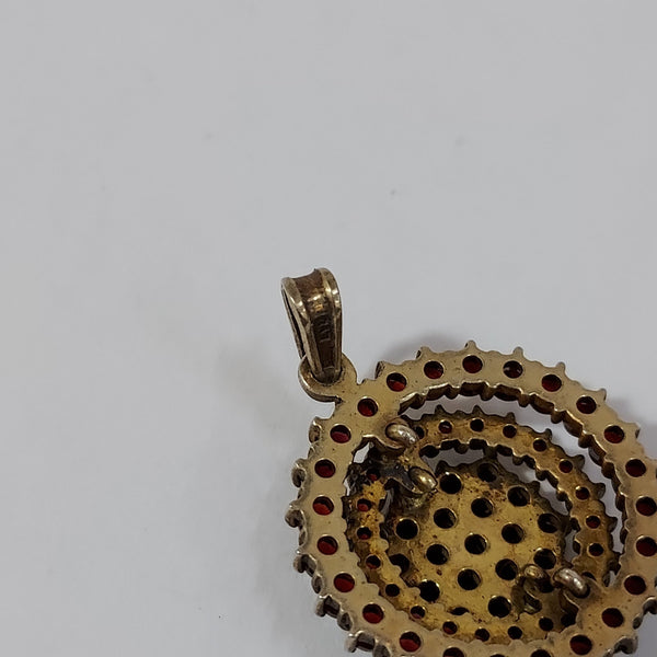 10K Gold & Garnet Pendant - Big Reuse
