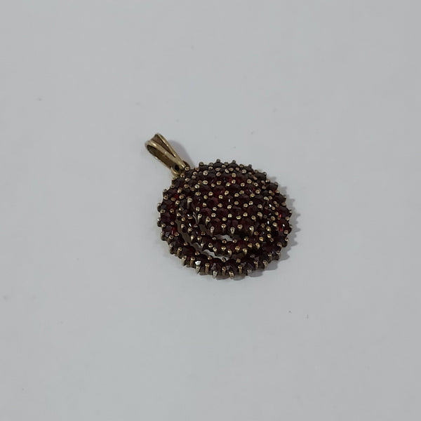 10K Gold & Garnet Pendant - Big Reuse