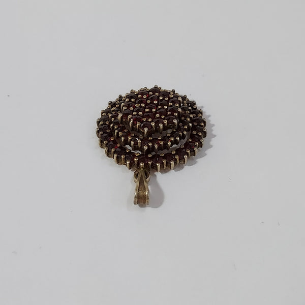 10K Gold & Garnet Pendant - Big Reuse