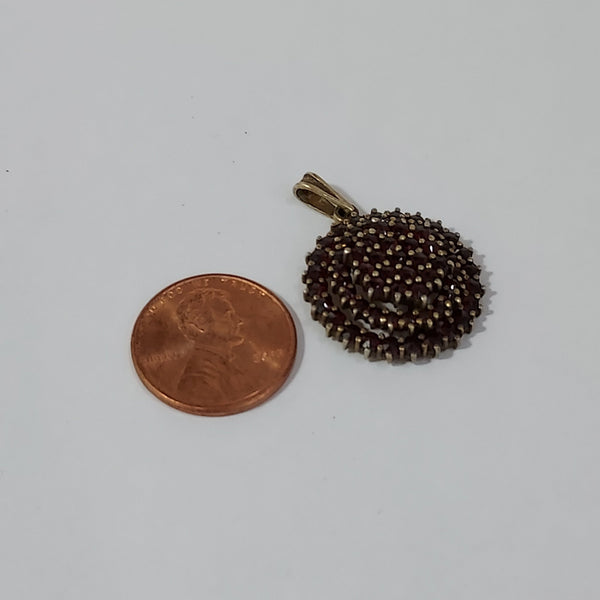 10K Gold & Garnet Pendant - Big Reuse