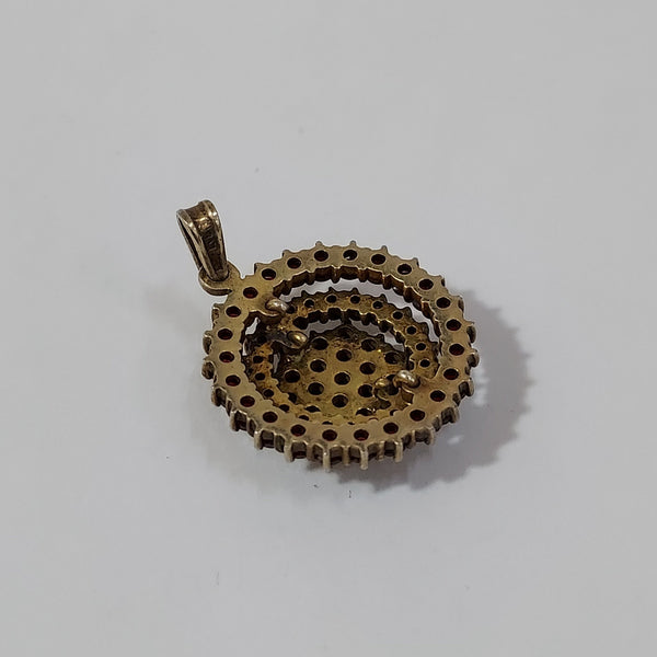 10K Gold & Garnet Pendant - Big Reuse