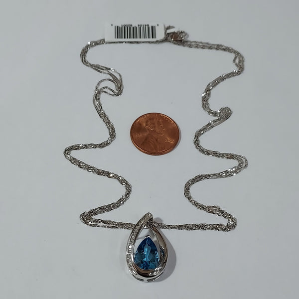 14K Gold Diamond & Topaz Necklace - Big Reuse