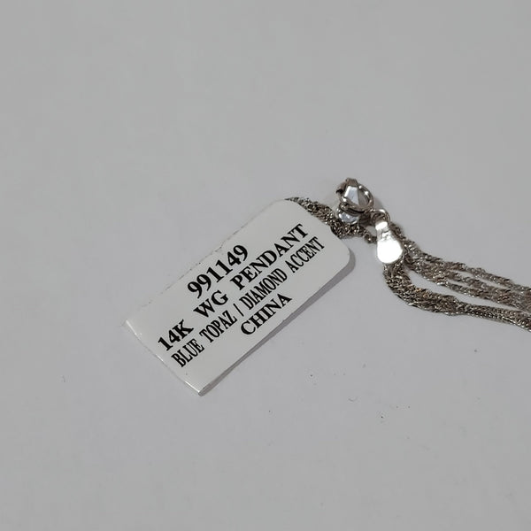 14K Gold Diamond & Topaz Necklace - Big Reuse