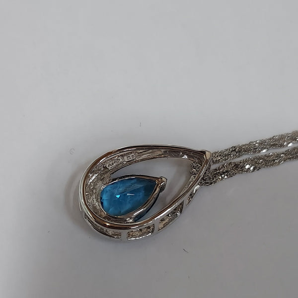 14K Gold Diamond & Topaz Necklace - Big Reuse