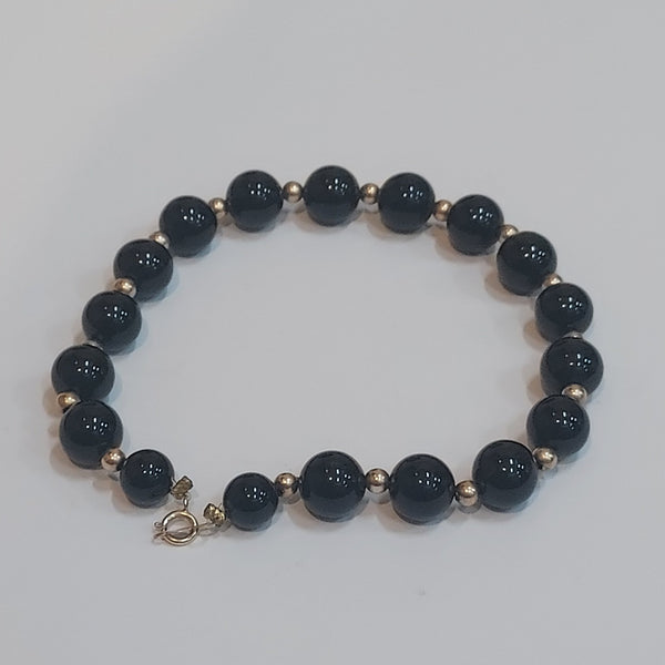 14K Gold & Onyx Bracelet - Big Reuse