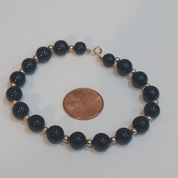 14K Gold & Onyx Bracelet - Big Reuse