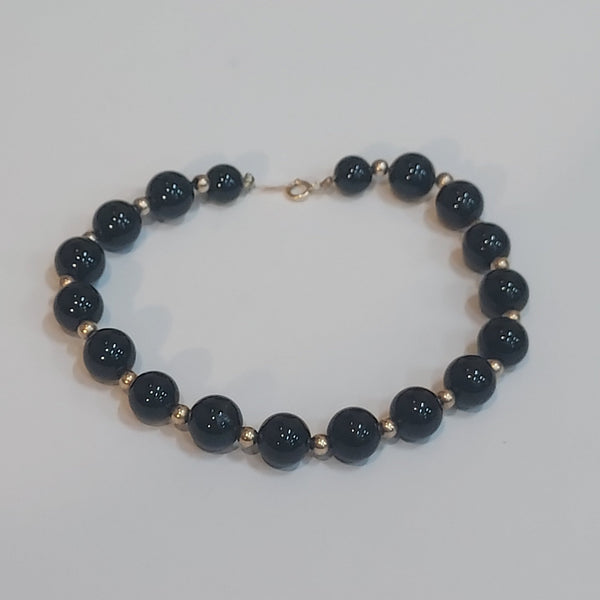 14K Gold & Onyx Bracelet - Big Reuse