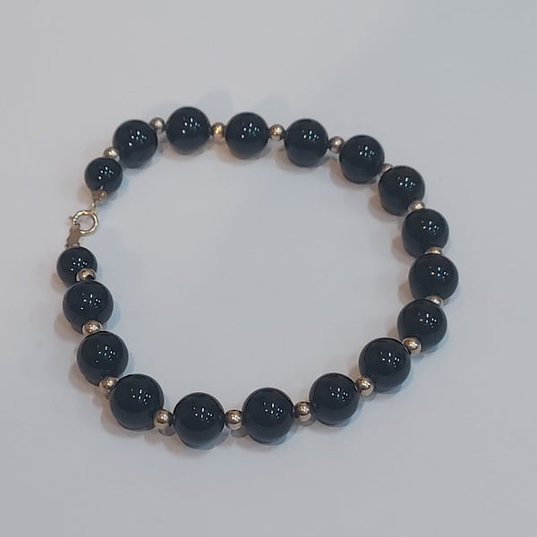 14K Gold & Onyx Bracelet - Big Reuse
