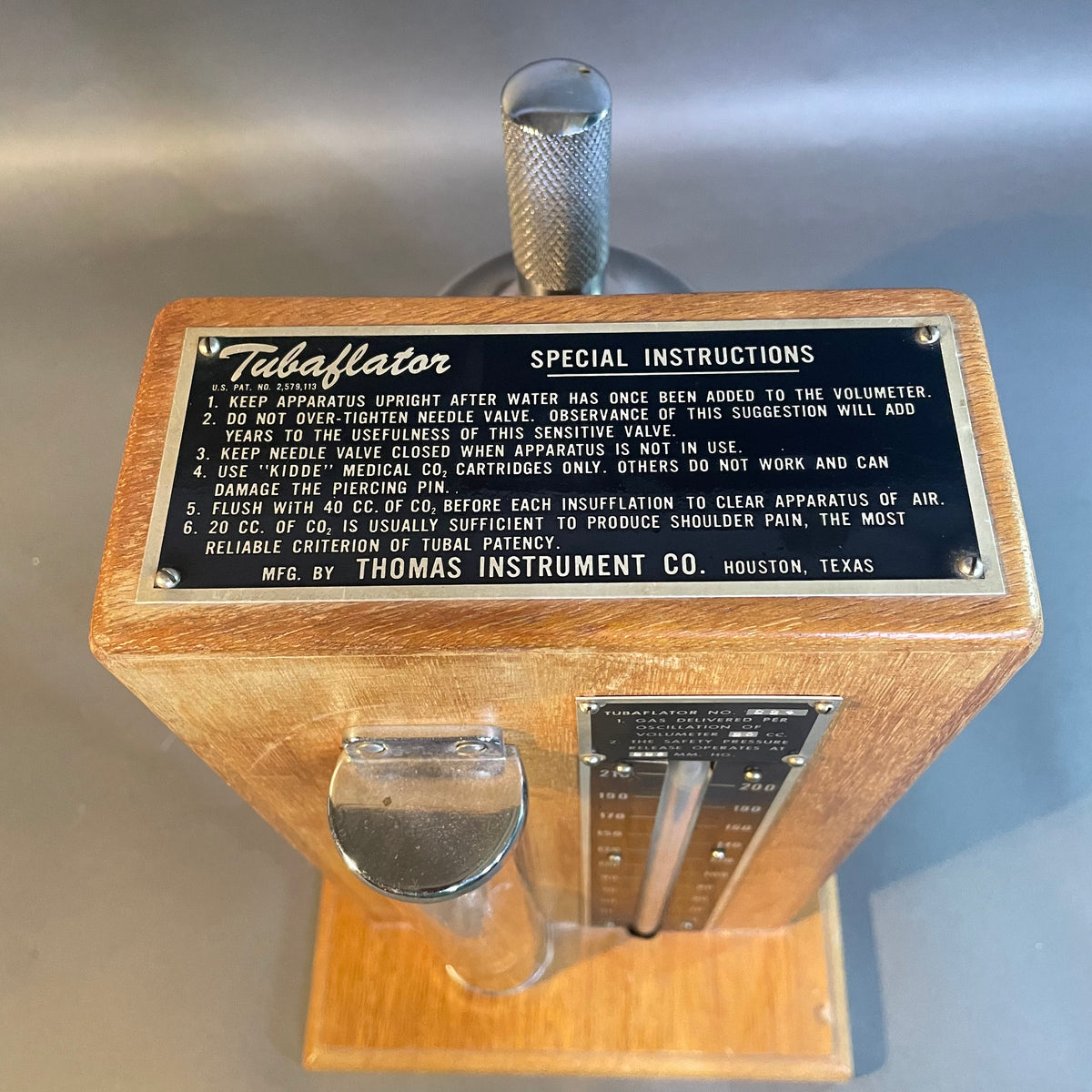 Vintage Gynecology Instrument Tubaflator Thomas by Thomas Instrument C