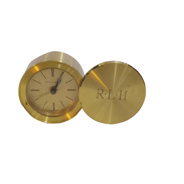 Tiffany & Co. Vintage Monogrammed Brass Travel Clock - Big Reuse