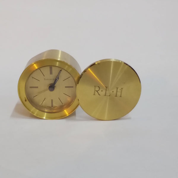 Tiffany & Co. Vintage Monogrammed Brass Travel Clock - Big Reuse