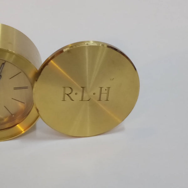 Tiffany & Co. Vintage Monogrammed Brass Travel Clock - Big Reuse