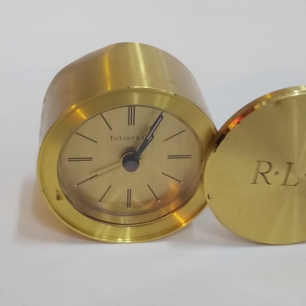 Tiffany & Co. Vintage Monogrammed Brass Travel Clock - Big Reuse