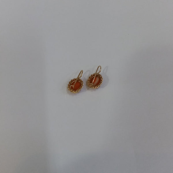 14K Gold & Coral Earring & Pendant Set - Big Reuse