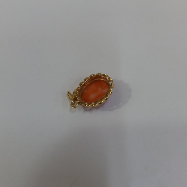 14K Gold & Coral Earring & Pendant Set - Big Reuse