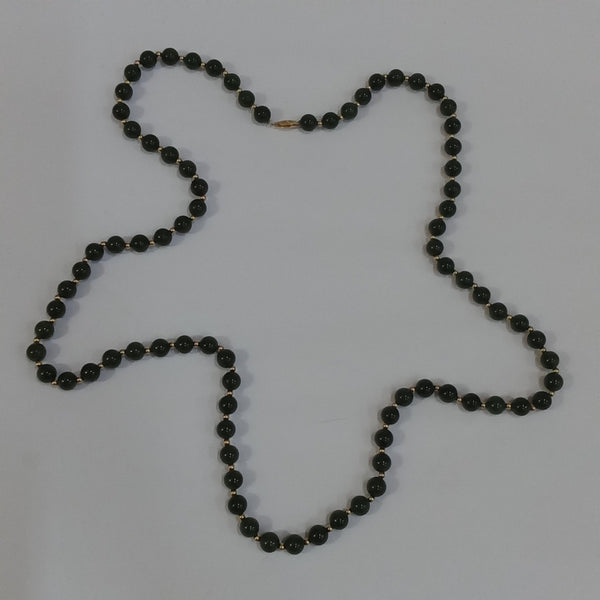 14K Gold & Green Stone Necklace - Big Reuse