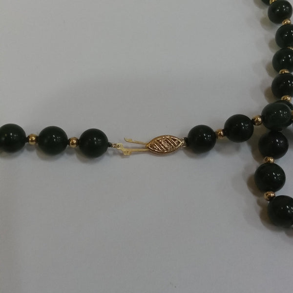14K Gold & Green Stone Necklace - Big Reuse
