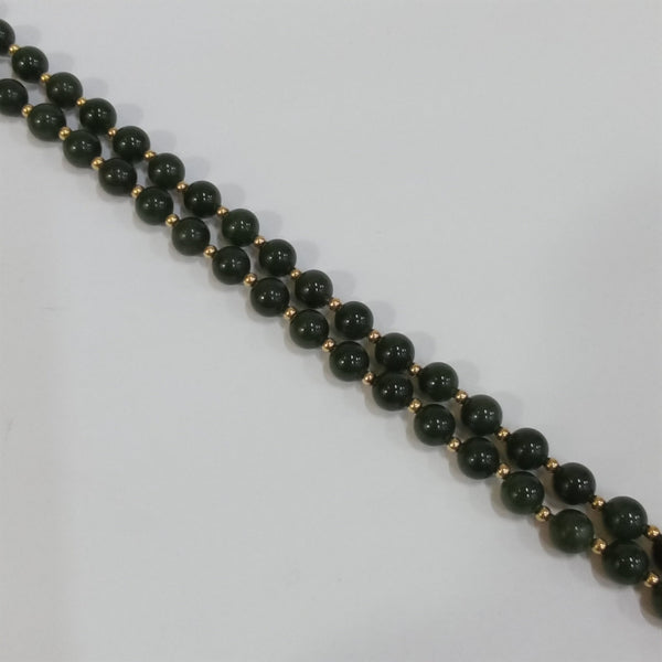 14K Gold & Green Stone Necklace - Big Reuse