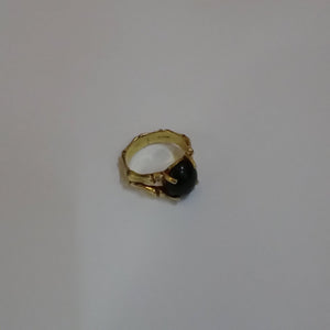 14K Gold & Green Stone Ring - Big Reuse