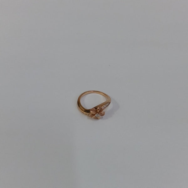 14K Rose Gold & Clear Stone Ring - Big Reuse