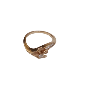 14K Rose Gold & Clear Stone Ring - Big Reuse