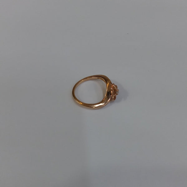 14K Rose Gold & Clear Stone Ring - Big Reuse