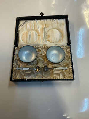 20th c. Meka Denmark Salt Cellar and Spoon set - Big Reuse