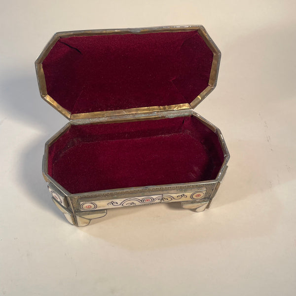 Middle East Antique - Hand Made Camel Bone & Brass Jewelry Box