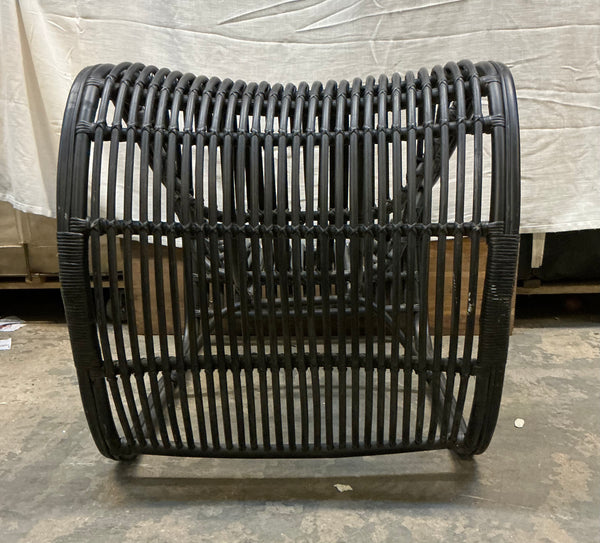 Bamboo Black Lacquer Painted Lounge Chair