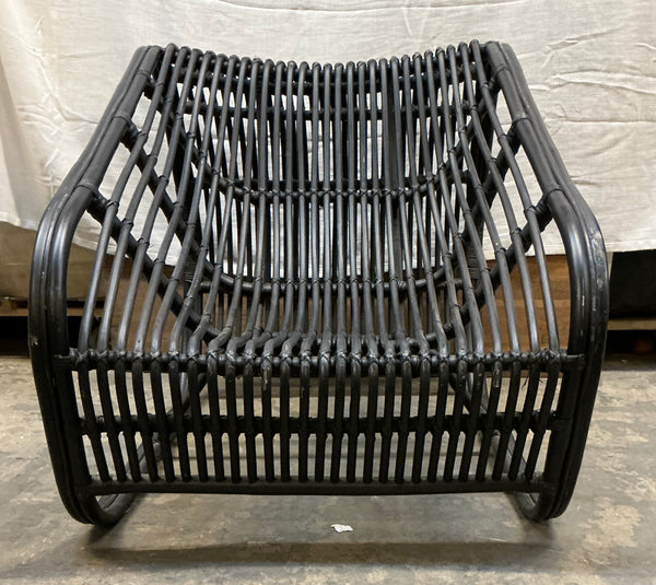 Bamboo Black Lacquer Painted Lounge Chair