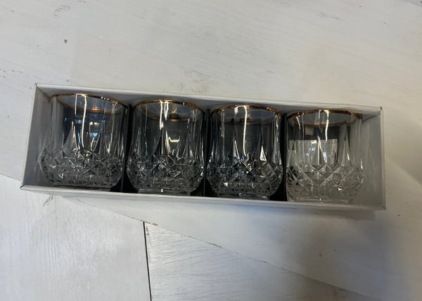 Four Cristal d’Arques double old fashion glasses