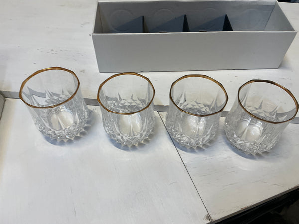Four Cristal d’Arques double old fashion glasses