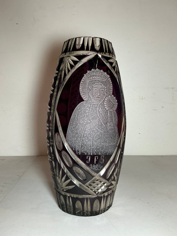 20th c. Our Lady of Czestochowa Vase