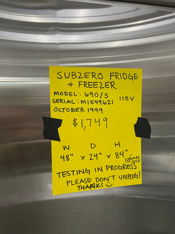 Sub-Zero Fridge and Freezer 690/5