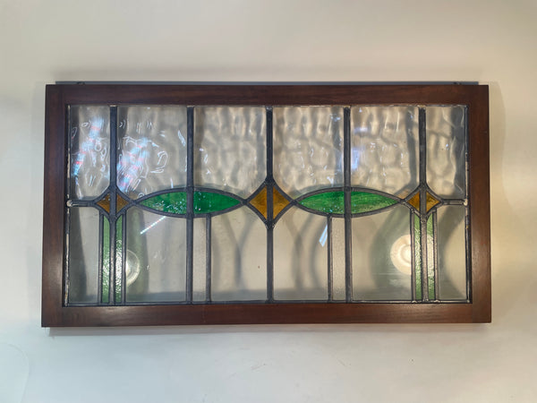 Stained Glass Window with Wood Frame