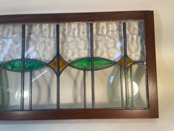 Stained Glass Window with Wood Frame