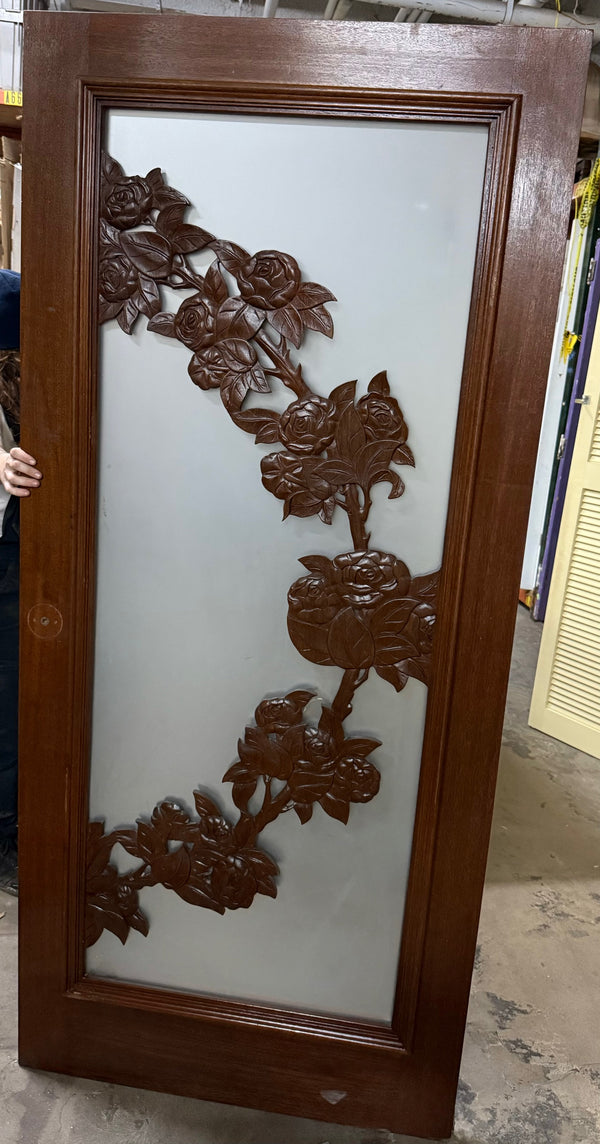 Glass & Carved Wood Door