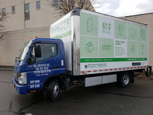 Big Reuse Box Truck Doing a Donation Pickup