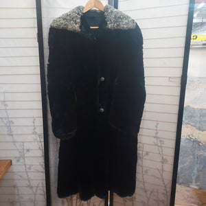 Black Fur & Mohair Coat - Big Reuse