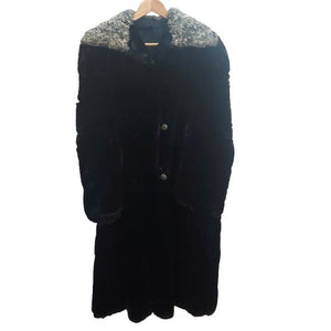 Black Fur & Mohair Coat - Big Reuse