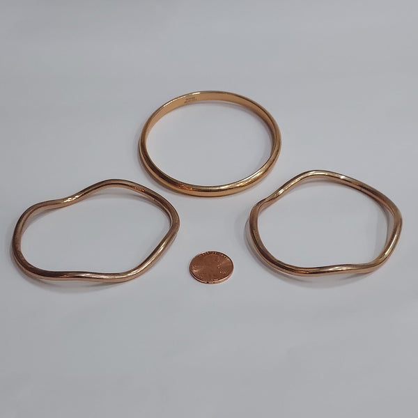 Bronze Bangle Trio - Big Reuse