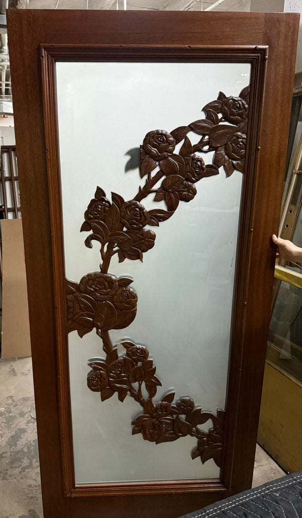 Glass & Carved Wood Door - Big Reuse