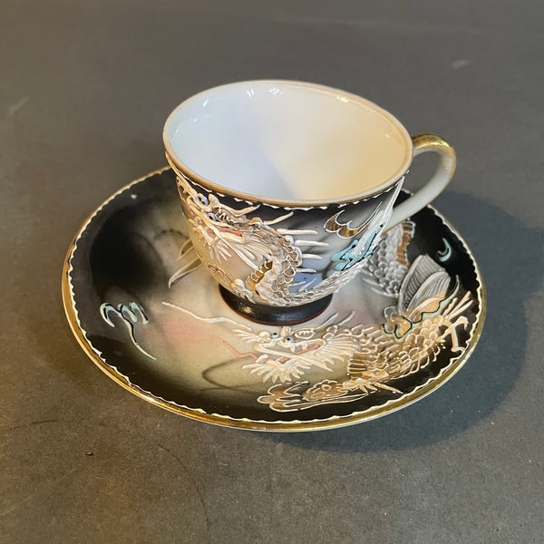 Vintage Dragon-ware Tea Cup and Saucer
