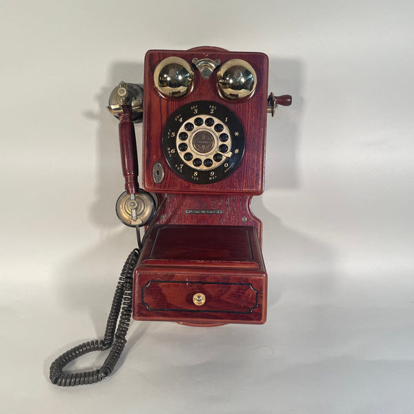 Vintage Thomas Museum Series Phone Wall Mount Oak Wood Collectors Edition 1998