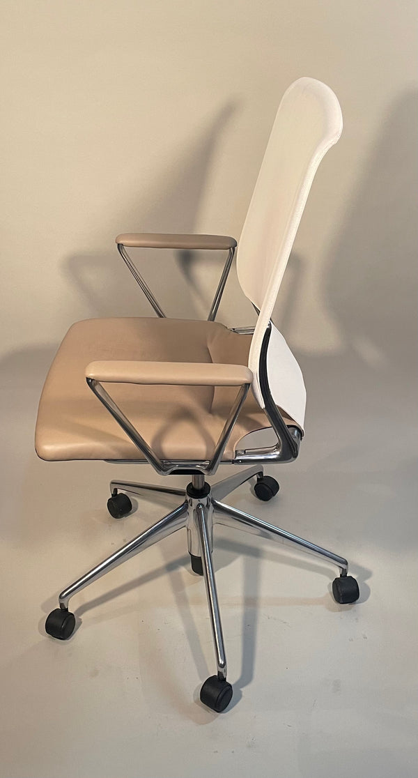 2011 Vitra Meda by Alberto Meda Desk Chair Tan Full Leather