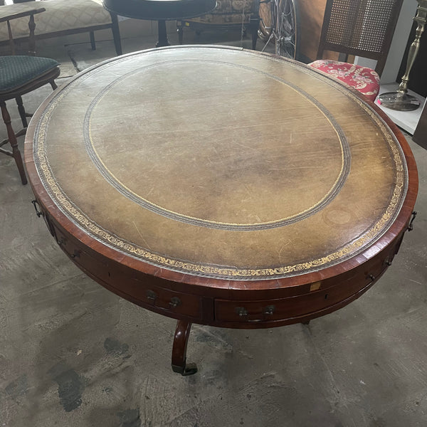 Oval Mahogany Drum Table - 19th Century Regency Style