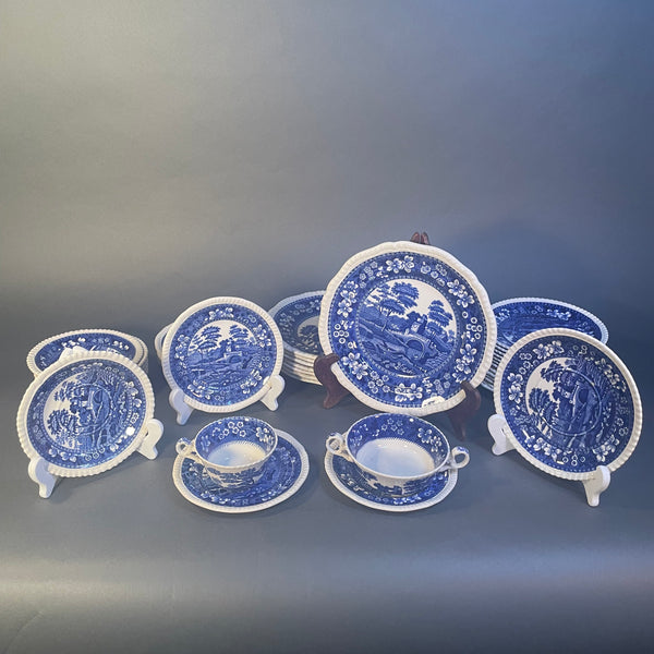 Spode Older Tower Blue Tea 50 Piece Set