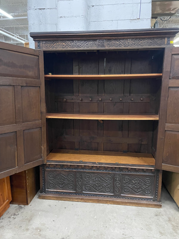 Antique Gothic Armoire Cabinet