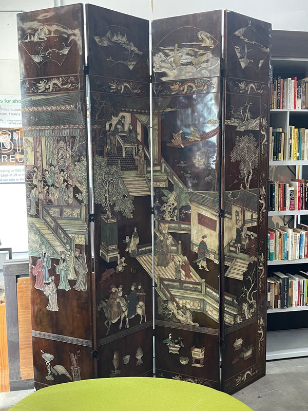 Large Chinese 8 Panel Coromandel Lacquer Screen