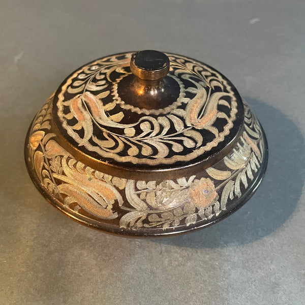 Vintage Turkish Carved Copper Decorative Bowl